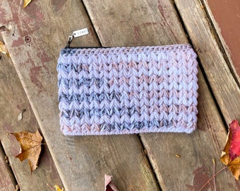 Crochet Zipper Pouch: Acrylic Makeup Bag, Pencil Case