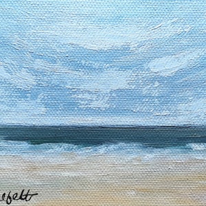 Beach painting Coastal painting Beach house art Original oil painting Under 35 dollars Free shipping US