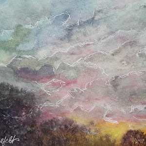 Sunrise painting Landscape painting Colorful sky painting Nature painting Gift ideas Free shipping US