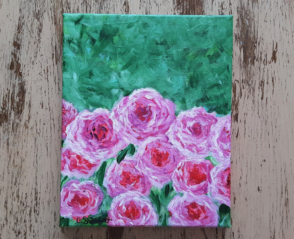 Floral Paintings Rose Paintings Romantic Paintings Canvas Etsy