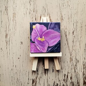 Wandering Jew flower painting Cute small painting Affordable art Botanical painting Gift ideas under 30 dollars Free shipping US