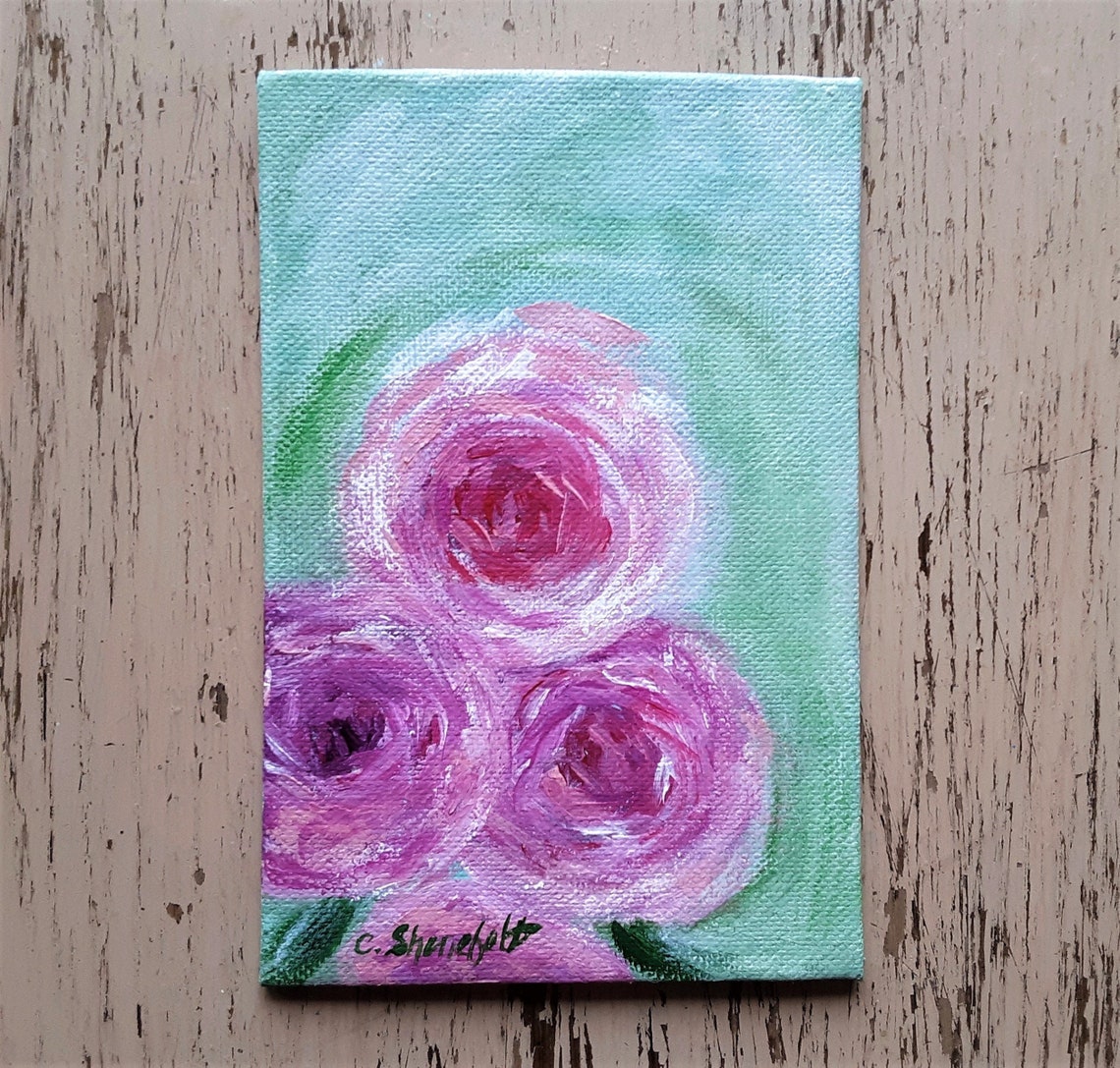 Rose Paintings Floral Paintings Flower Paintings French Etsy