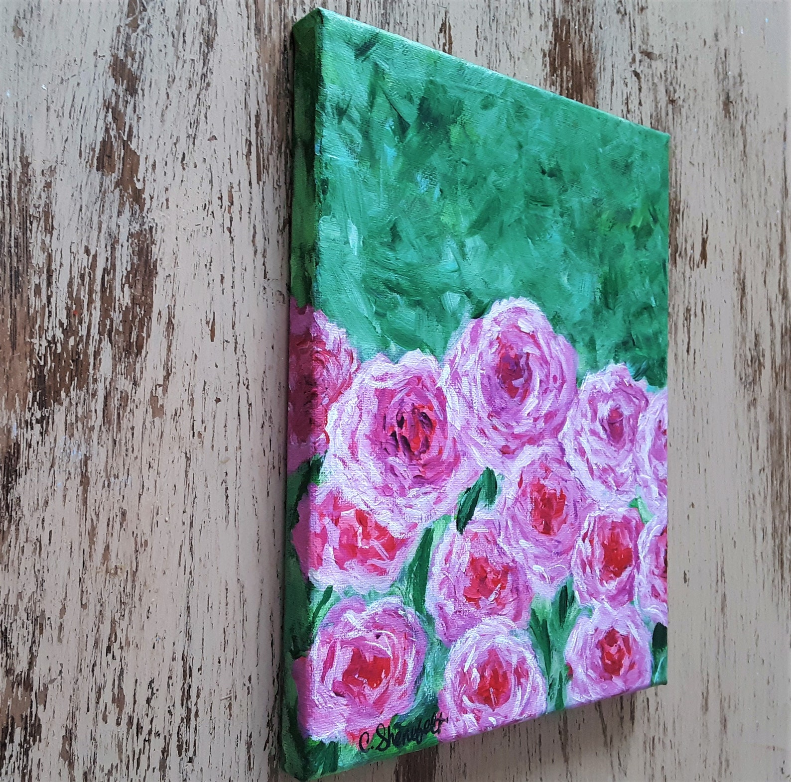 Floral Paintings Rose Paintings Romantic Paintings Canvas Etsy