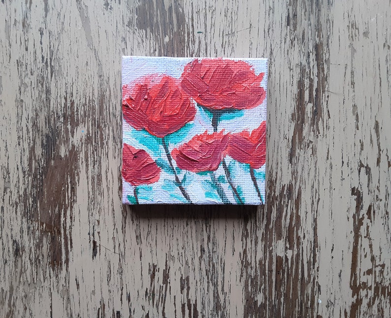 Rose Paintings Floral Paintings Cute Small Paintings Under 30 Dollars