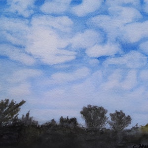 Landscape painting Watercolor painting Affordable art Original painting Free shipping US