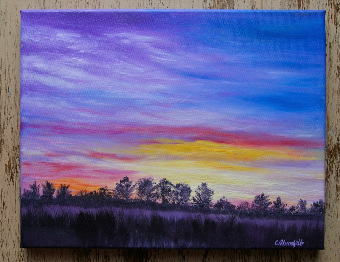 Sky Painting surreal Sky Colorful Sky Painting Affordable Art Canvas