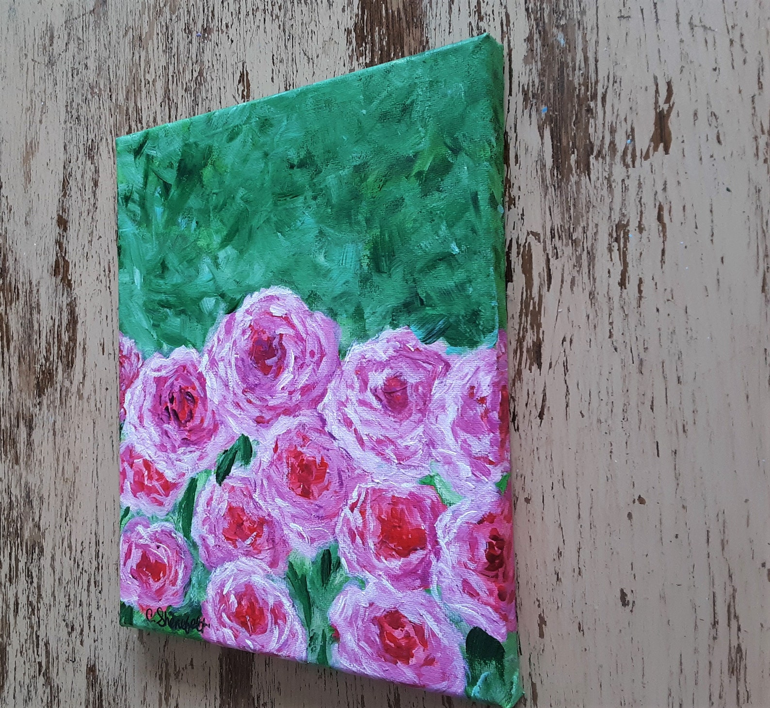 Floral Paintings Rose Paintings Romantic Paintings Canvas Etsy