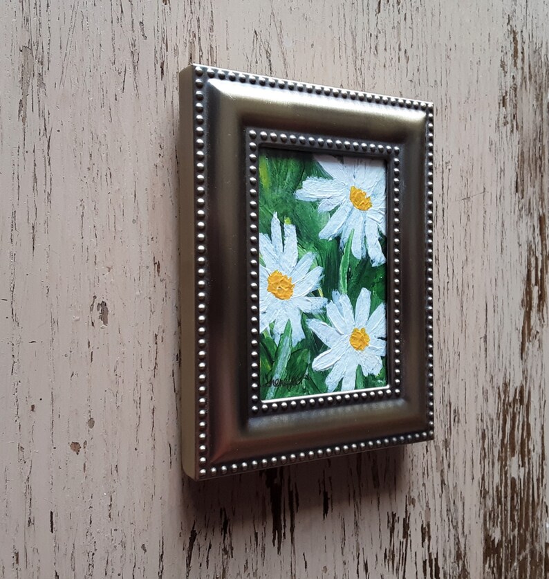 Daisies Painting Flower Painting Spring Flowers Tiny Painting Under 30