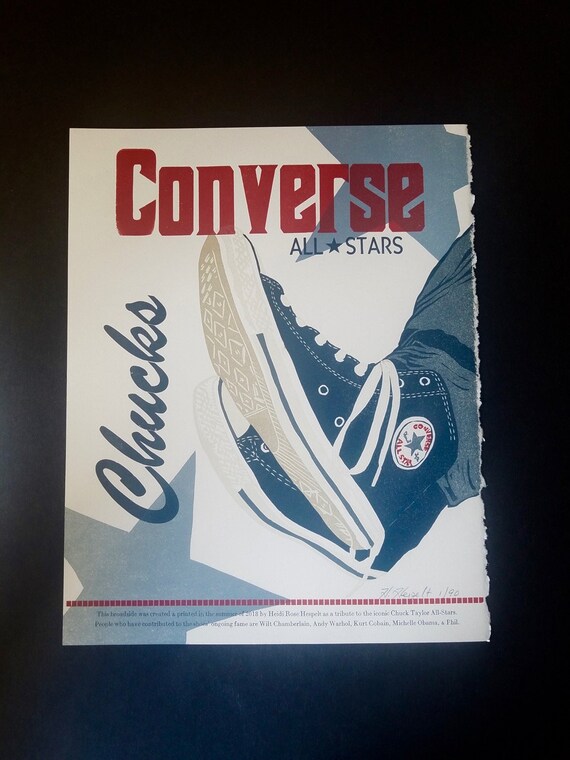 Converse All Stars Letterpress Broadside Poster Art | Etsy Converse All Stars Letterpress Broadside Poster Art | Etsy