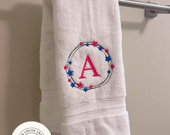 Ręcznik kuchenny z okazji 4 lipca, personalizowany haftowany ręcznik kuchenny