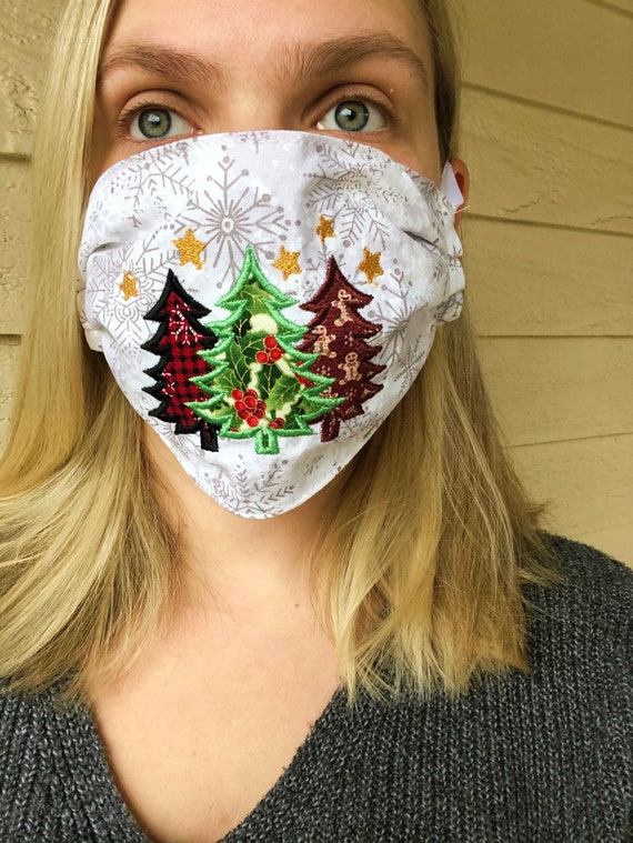 Traditional Christmas Tree Face Mask Decorative Face Mask Etsy
