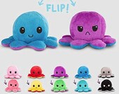The New Double-Sided Flip Octopus Doll, Octopus Plush Toys, Reversible Plush, Emotional Mood Octopus Toys Flip Moody, Happy, sad Inside Out.
