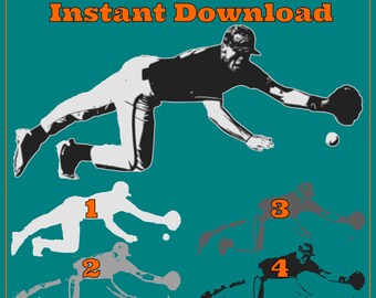 Softball Player Clipart Png Transparent Background Eps Etsy