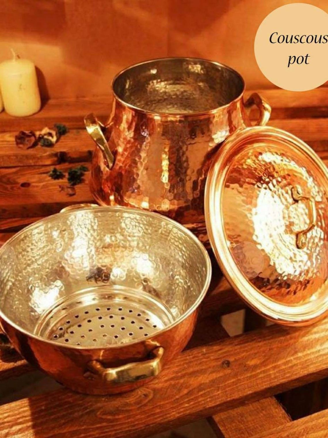 Hammered copper couscous pot Copper cookware pots COPPER Etsy