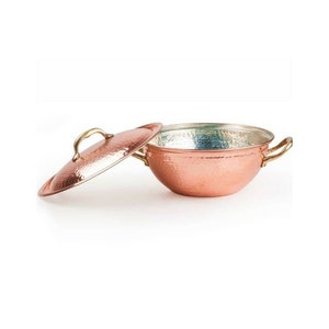 Hammered red copper SOUP POT tin lined with lids,copper cookware, Stock Pot, French Kitchen Decor, Copper Pot, Cooking Utensils Cooking Gift