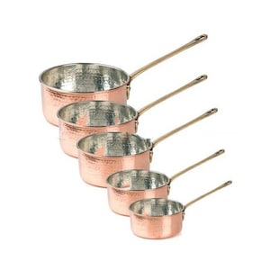 COPPER SAUCE PAN, Hand Hammered solid red Copper Saucepan, Copper Cookware, Copper Frypan, French Farmhouse, French Kitchen, Rustic Kitchen 