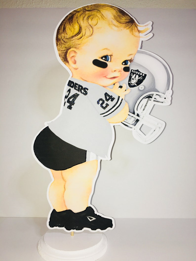 Raiders baby shower centerpiece football birthday party | Etsy