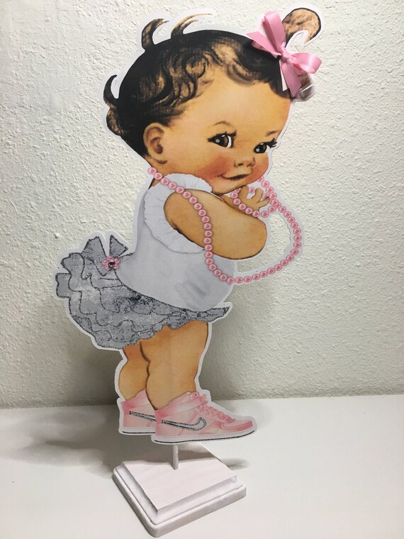 Baby Girl With Pearls And Nike Shoes Centerpiece Baby Shower Etsy Baby Girl With Pearls And Nike Shoes Centerpiece Baby Shower Etsy