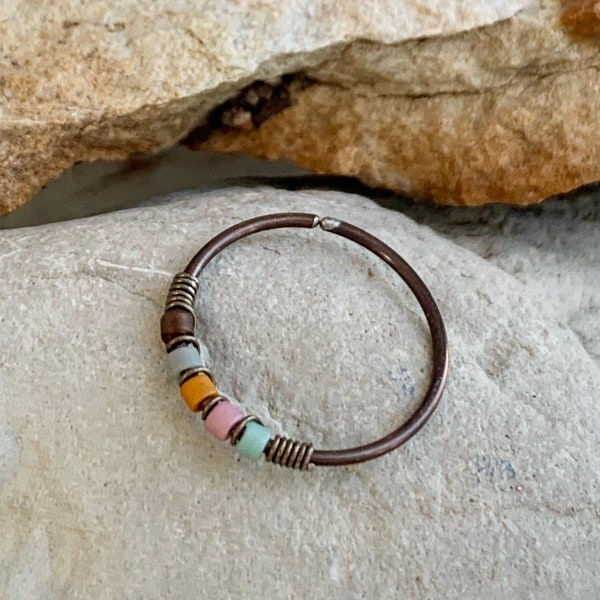 Modern Conch Hoop Earring Jewelry | Earth Tones | 1/2 Inch - Niobium Wire