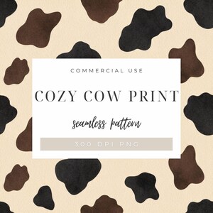Motif peau de vache imprimé sans couture, téléchargement numérique confortable en PNG 300 DPI