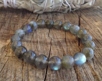 AAA Grade Labradorite 8mm Natural Crystal Yoga Meditation Bracelet