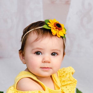 Baby Sunflower headband, Fall Sunflower Crown, Sunflower headpiece, Baby Sunflower tiara, Autumn flower crown, Baby Yellow flower crown