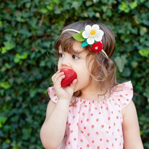 Strawberry headband, strawberry hair bow, strawberry hair clip, strawberry first birthday, fruit headband, fruit headpiece, fruit hair clip