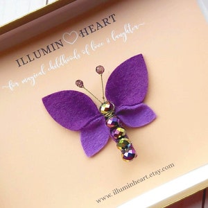 Purple Butterfly Hair Clip, Purple Butterfly Wings, Butterfly Hair Pin, Butterfly Hair Bow, Floral Hair Pin, Purple butterfly clip, firefly