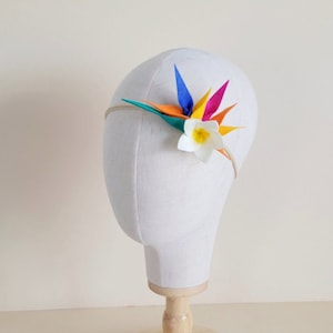 Bird of paradise, tropical hair clip, tropical headband, Hawaiian hair clip headband, plumeria hair clip, Moana headband, Luau birthday