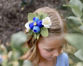 Blue berry headband, Blueberry headband, Berry headband, Felt fruit headband, Cute Summer headbands, Tropical fruit headband, Berry crown