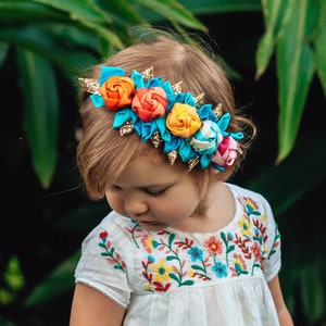 Rainbow flower crown, Rainbow headband, Boho flower crown, unicorn headband, flower girl crown, rainbow baby dress, fairy crown, boho crown