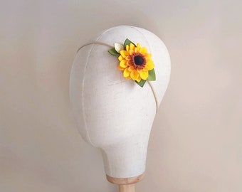 Baby Sunflower headband, Fall Sunflower Crown, Sunflower headpiece, Baby Sunflower tiara, Autumn flower crown, Baby Yellow flower crown
