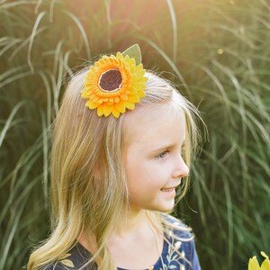 Sunflower Crown, Sunflower headband, Sunflower hair clip, Sunflower flower crown, Sunflower headband baby, Sunflower dress felt headband image 3