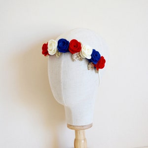 American flag headband, 4th of July headband, Patriotic headband, Patriotic crown, July 4th headband, 4th of July Bow, Patriotic Hair Bow