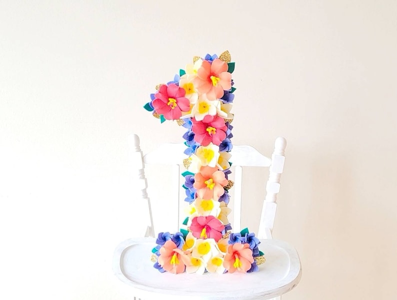 Hibiscus Flower numbers floral numbers birthday numbers Moana 1st birthday decor Luau birthday number photo prop aloha