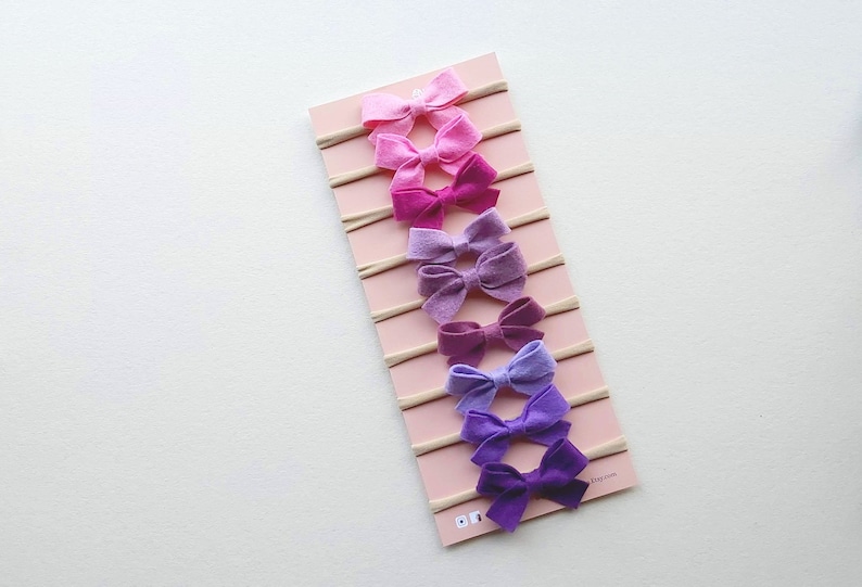 Tiny baby hair bows, infant hair bows, felt hair bows