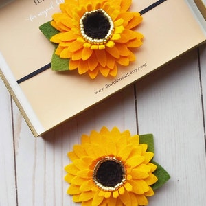 Sunflower Crown, Sunflower headband, Sunflower hair clip, Sunflower flower crown, Sunflower headband baby, Sunflower dress felt headband image 6