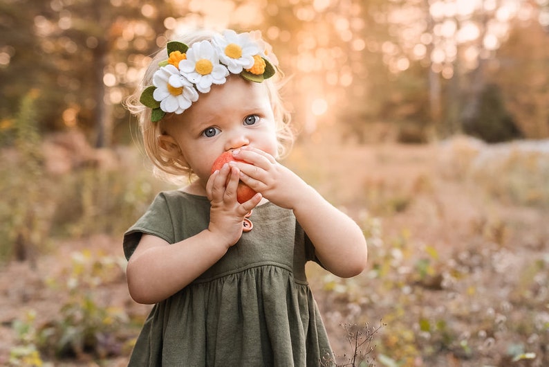 Felt Daisy Crown, White Daisy Flower Crown, baby Daisy headband, Daisy headpiece, White Felt flower crown, felt flower headband, Daisy tiara image 2