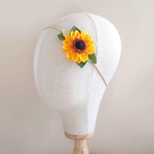 Baby Sunflower headband, Fall Sunflower Crown, Sunflower headpiece, Baby Sunflower tiara, Autumn flower crown, Baby Yellow flower crown image 5