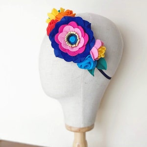 Rainbow flower crown, Rainbow baby headband, Boho flower crown, Rainbow festival headpiece, Felt Flower Baby toddler little girl headband image 6