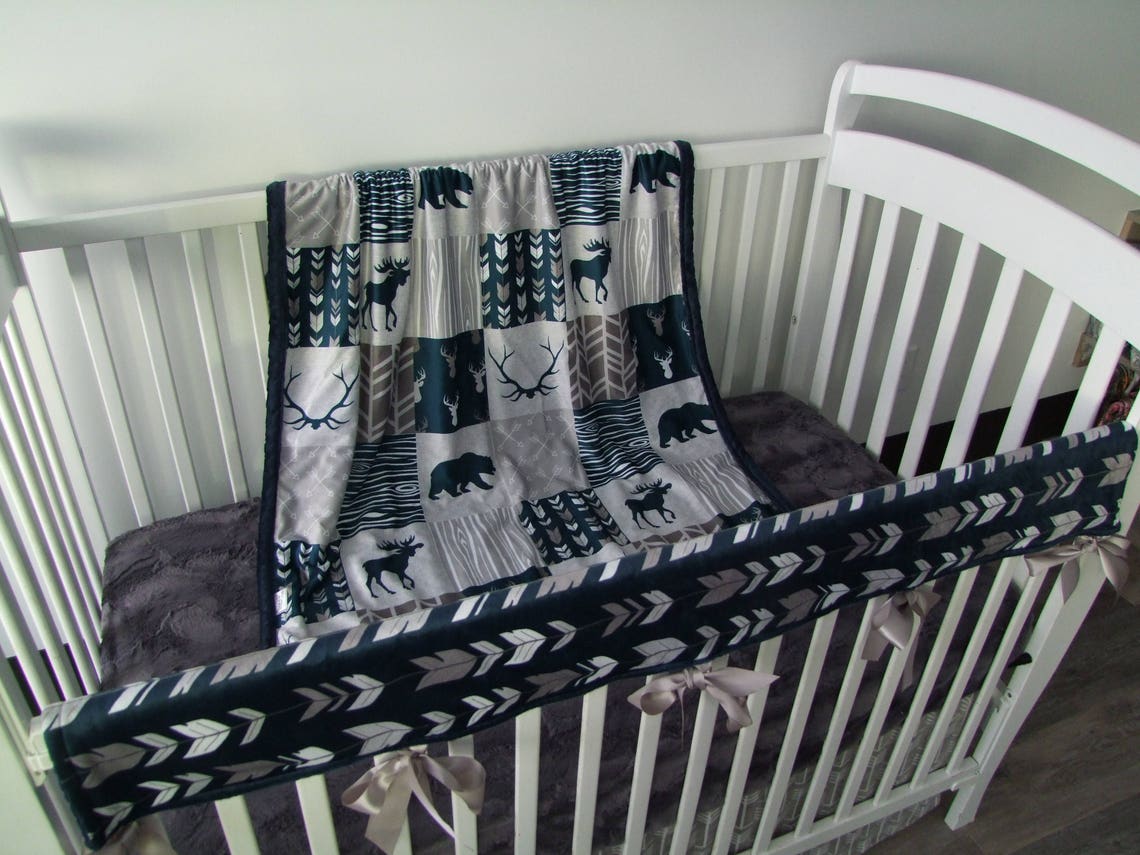 Crib Rail Cover Crib Rail Protector Woodland Crib Rail Etsy