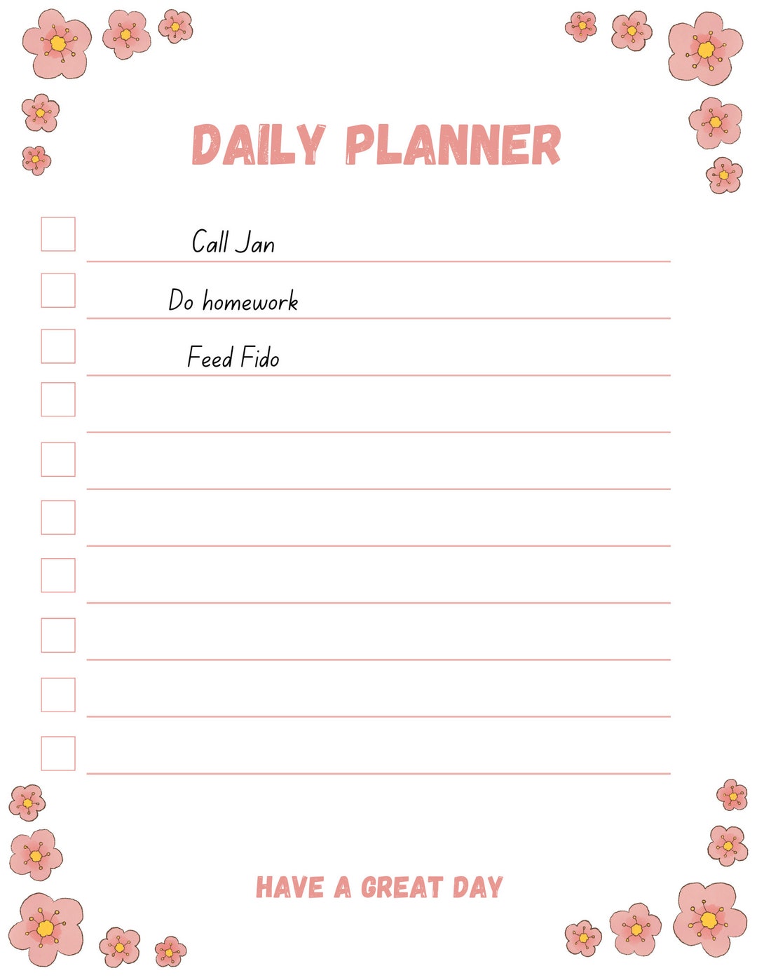 Daily Planner Download - Etsy
