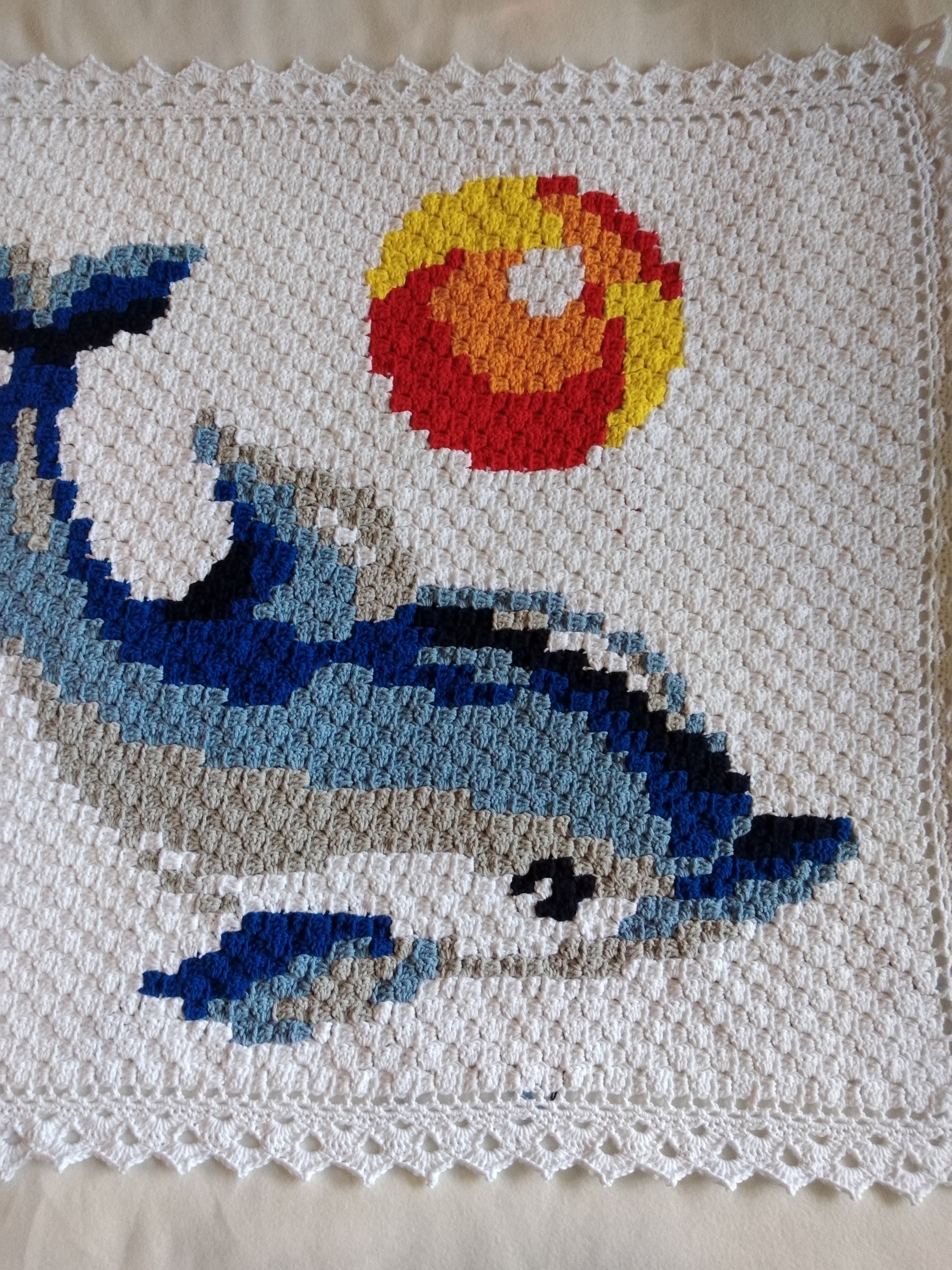 Cotton dolphin baby blanket Easter crochet baby blanket Etsy