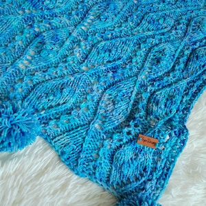Cotton knitted waves blanket, Coastal Grandma&#39;s house style