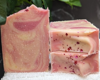 New! Rosehip Jasmine goat milk soap, Strong Scented soap, bar soap, Spring Soap