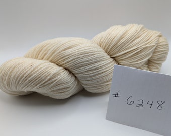 Undyed Rambouillet sheep yarn, 3 ply sport weight, knitting, ivory