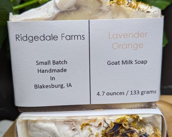 Restock! Lavender Orange Goat Milk Soap, bar soap, small batch, essential oil soap