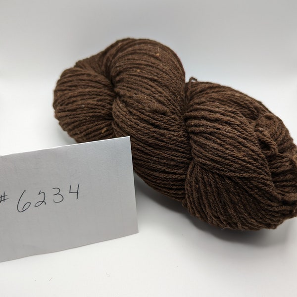 Undyed, natural colored Merino brown wool yarn, knitting, crochet, hats, cowl, sweater, scarf, DK weight