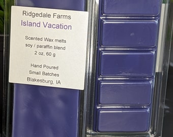 New!  Highly Scented Island Vacation Wax melt , snap bar