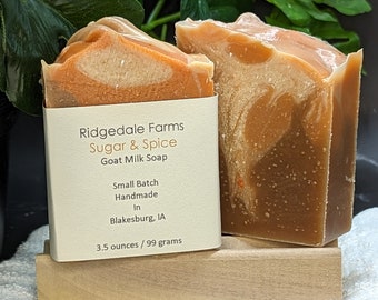 New!  Sugar & Spice Goat Milk Soap, Bar soap, shower soap, hand soap, lightly scented